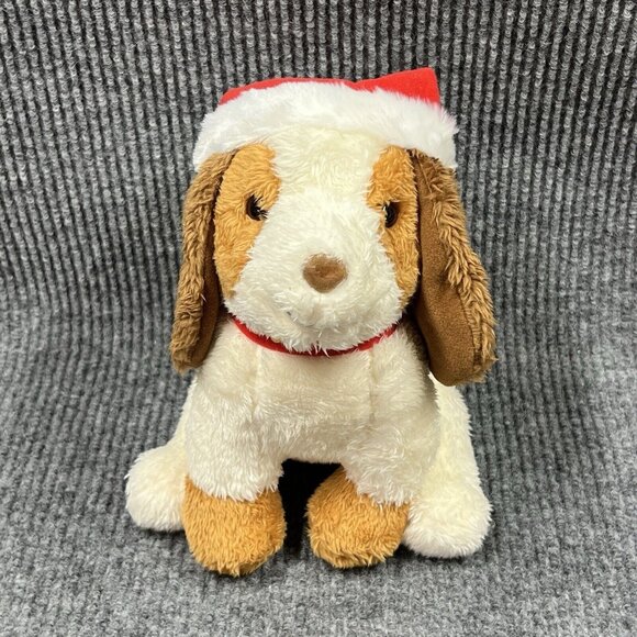 Santa Dog 10” Plush Christmas‎ Hat Stuffed Animal Toy Brown White Dollar General - Picture 3 of 13